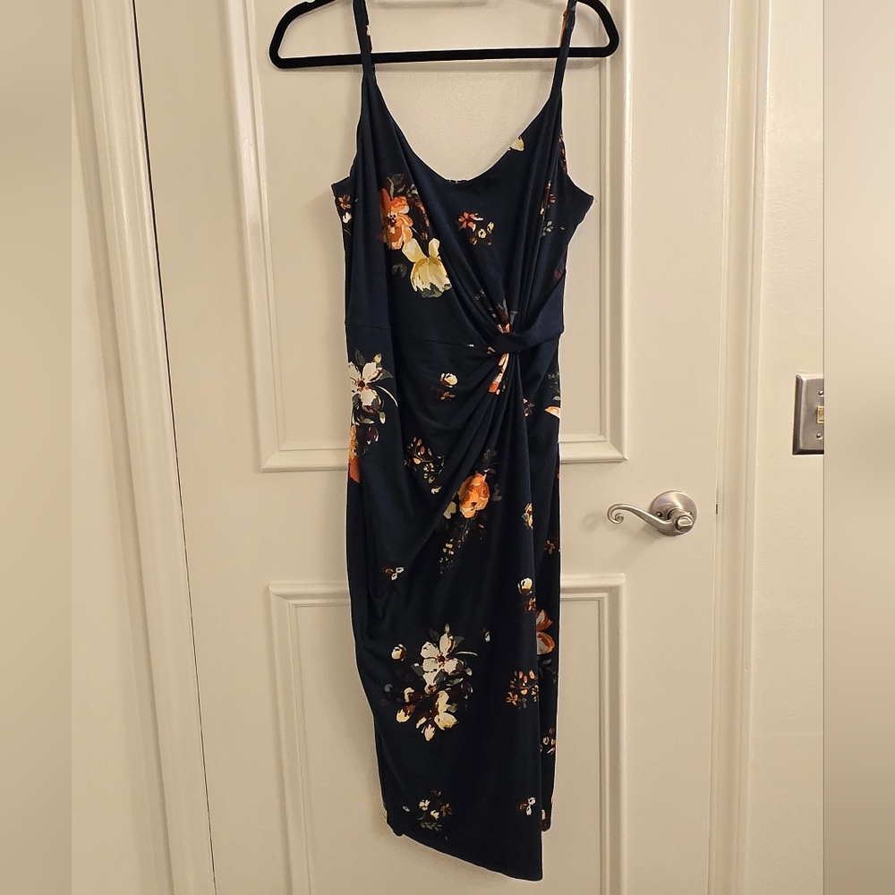 Elegant Blue V-neck Sheath Midi Dress for Weddings